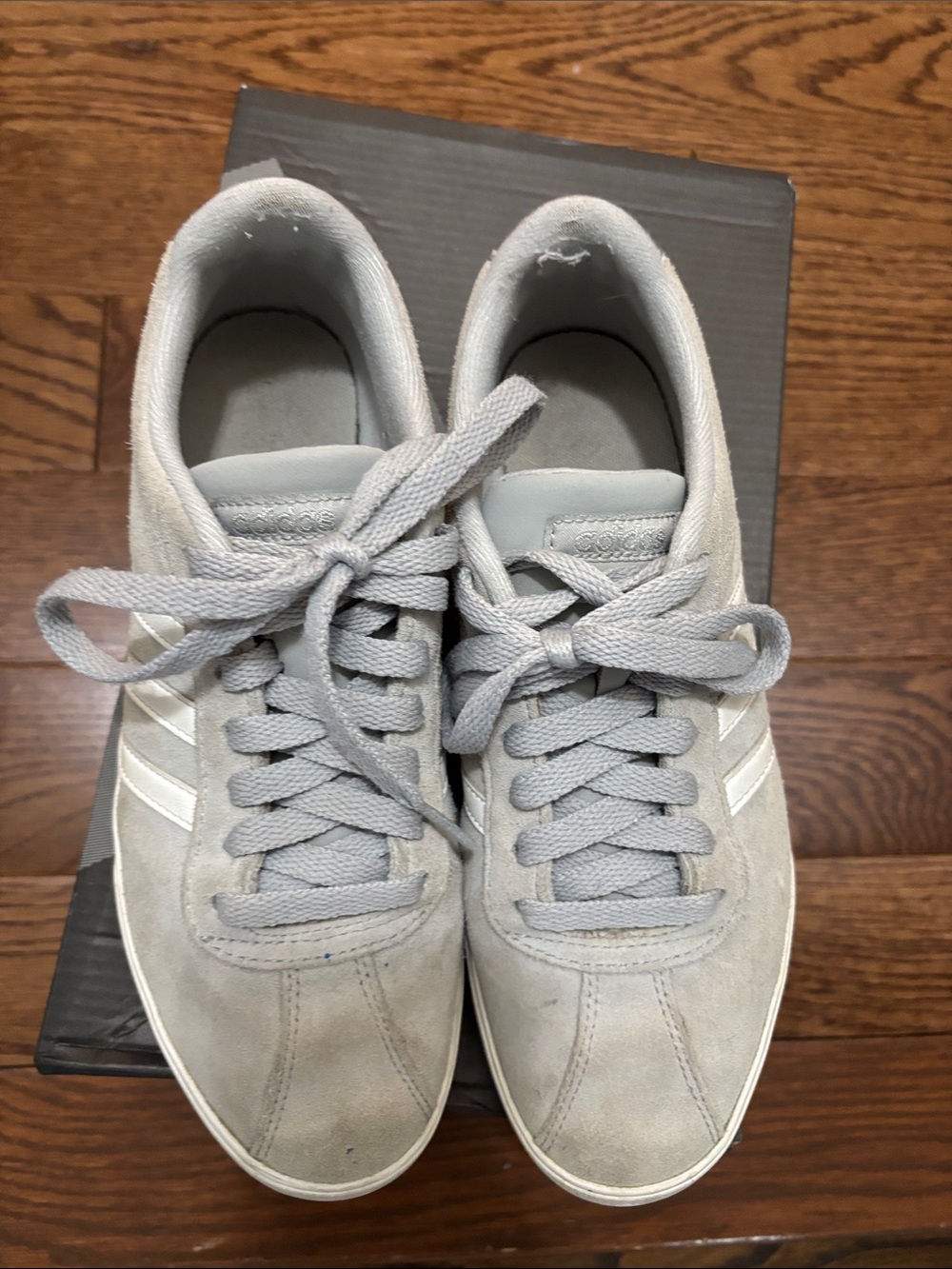 Women’s Casual Suede adidas Sneakers - Light Gray - Picture 5 of 7